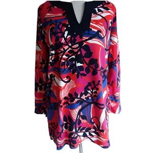 Talbots Terry Cloth Tunic‎ Shirt Cover Up Multicolor Womens XLarge